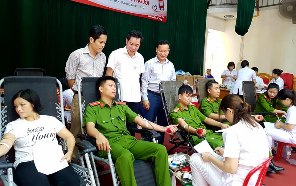 Công an huyện  Thạch Hà là một trong những đơn vị tích cực trong đợt hiến máu