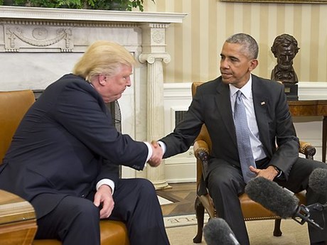 Tổng thống Mỹ Obama và ông Trump hội đàm kín tại Nhà Trắng