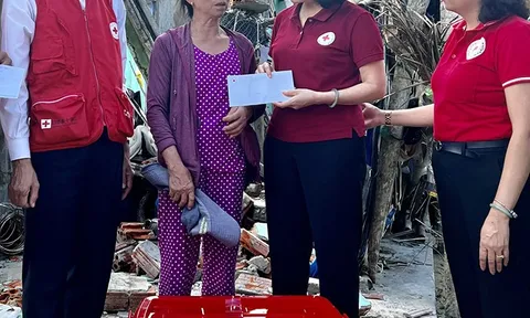 Trung ương Hội Chữ thập đỏ Việt Nam hỗ trợ khẩn cấp người dân Quảng Nam bị thiệt hại do bão số 4